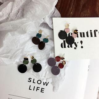 Wooden Disc Drop Earring
