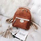 Two-tone Faux-leather Backpack