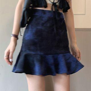 Tie-dye Print Mermaid Skirt