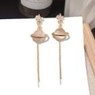Planet Fringed Drop Earring 1 Pair - Silver Pin - Gold - One Size