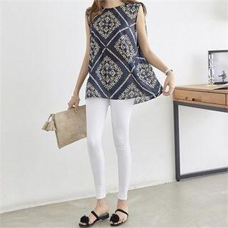 Sleeveless Pattern Cotton Top