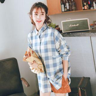 3/4 Sleeve Plaid Shirt