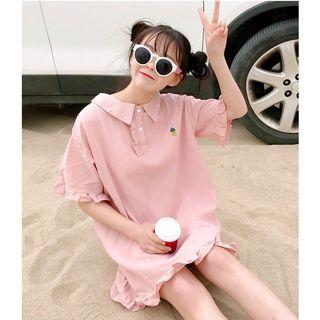 Ruffle Short-sleeve Polo Dress