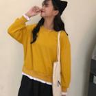 Mock Two-piece Long-sleeve Pullover