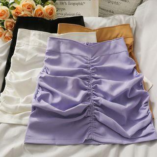 High-waist Ruched Mini Dress