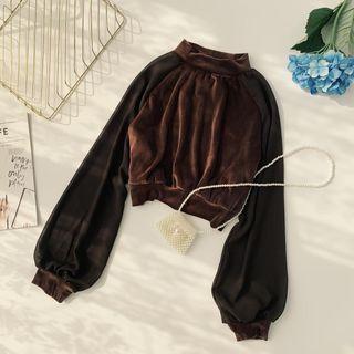 Cropped Velvet Blouse