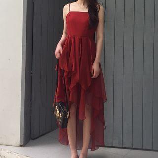 Spaghetti Strap Chiffon High-low Dress
