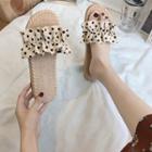 Dotted Frill Trim Slide Sandals
