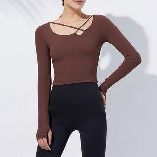 Long-sleeve Cross Strap Sports T-shirt