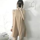 Sleeveless A-line Mini Dress Almond - One Size