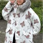 Butterfly Print Hooded Jacket
