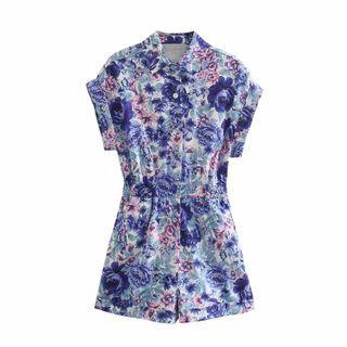 Sleeveless Floral Romper