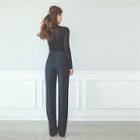 High-waist Striped Wide-leg Pants