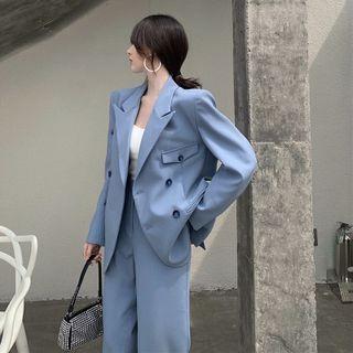 England-style Double-breasted Loose Blazer