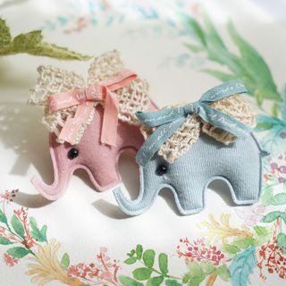 Fabric Elephant Brooch