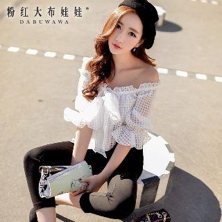 Off-shoulder Bow-accent Jumpsuit