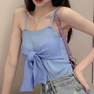 Bow Ribbed Knit Camisole Top