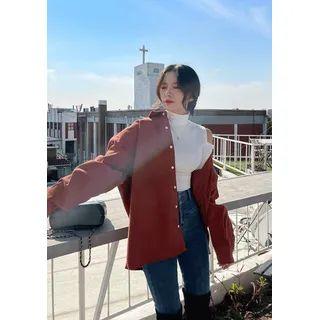 Drop-shoulder Corduroy Oversize Shirt