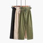 Paperbag High-waist Drawcord Harem Pants