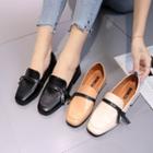 Square-toe Chunky Heel Loafers