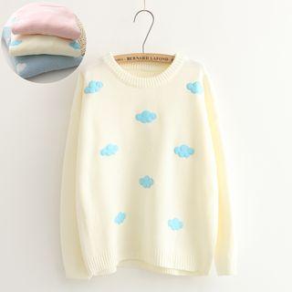 Cloud Appliqu  Sweater