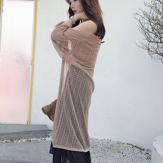 Elbow-sleeve Longline Lace Jacket