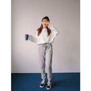 Piped Fleece-lined Jogger Pants