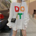 Loose-fit Printed Pullover White - One Size