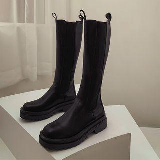 Banded-trim Long Chelsea Boots