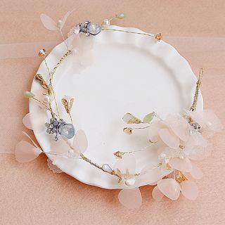 Wedding Set: Floral Hair Band + Earring