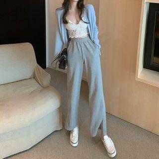 Lace Camisole Top / Cardigan / Wide Leg Pants