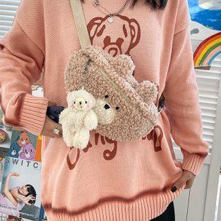 Fluffy Cartoon Bear Sling Bag