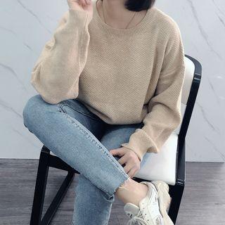 Plain Knit Top Khaki - One Size