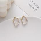 S925 Sterling Silver Geometric Ear Stud 1 Pair - 925 Silver - Earrings - One Size