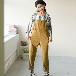 Corduroy Jumper Pants Yellow - One Size
