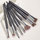 Set Of 8: Makeup Brush Set Of 8 - Gg061501 - Black & Silver - One Size