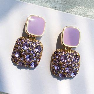 Rhinestone Glaze Square Earring