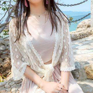 Lace Tie-front Light Jacket
