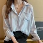 Pocket Plain Long-sleeve Shirt