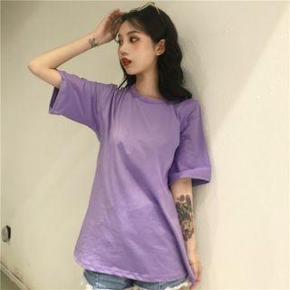 Knit Detail Open Back Short Sleeve T-shirt