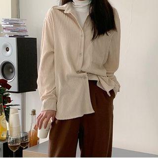 Corduroy Shirt Milky White - One Size