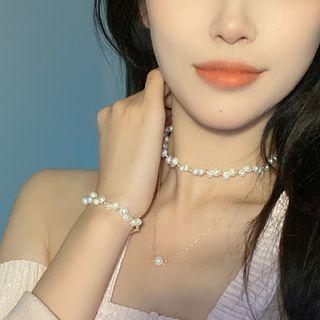 Faux Pearl Necklace / Bracelet / Set