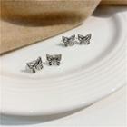 Butterfly Alloy Cuff Earring 1 Pair - Silver - One Size