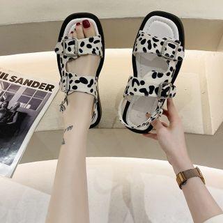Leopard Print Slingback Sandals