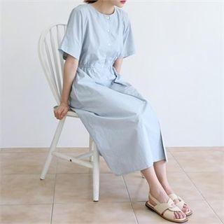 Round-neck Cotton Shirtdress