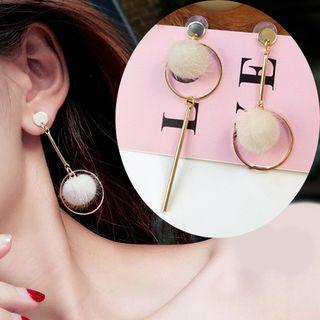 Furry Ball Non-matching Earring