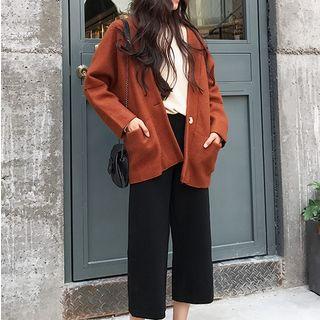 Single-button Woolen Coat