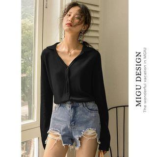 V-neck Collared Cardigan