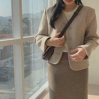 Button-up Woolen Jacket