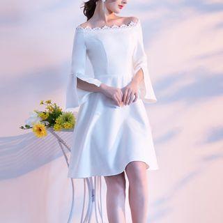 Bell-sleeve A-line Cocktail Dress